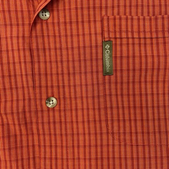 Columbia Shirt Mens XL Extra Large Red Yellow Plaid Cotton Button Up Collared - Picture 4 of 12